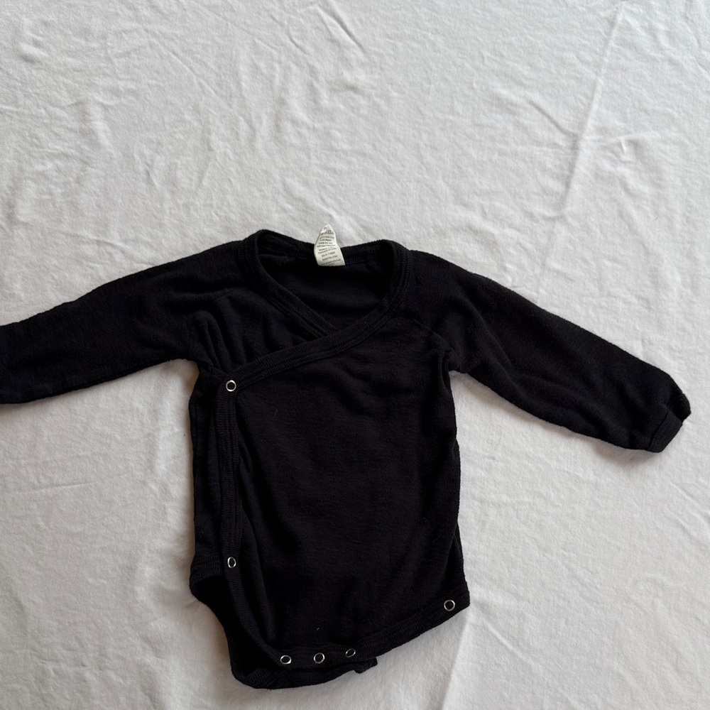 kate quinn Black Wrap Baby Onesie